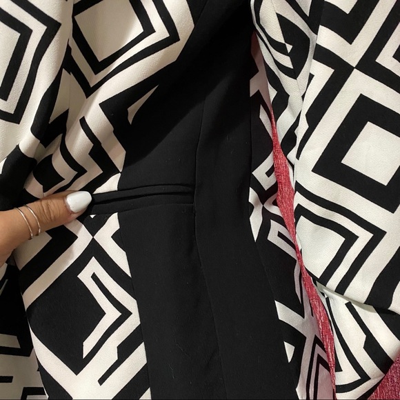 Cartise Black White Print Blazer Jacket - Picture 5 of 5
